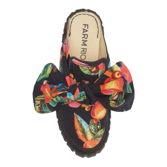 FARM RIO Cashew Platform Mule In Cashew Black Size 7 Brand new - Picture 2 of 15